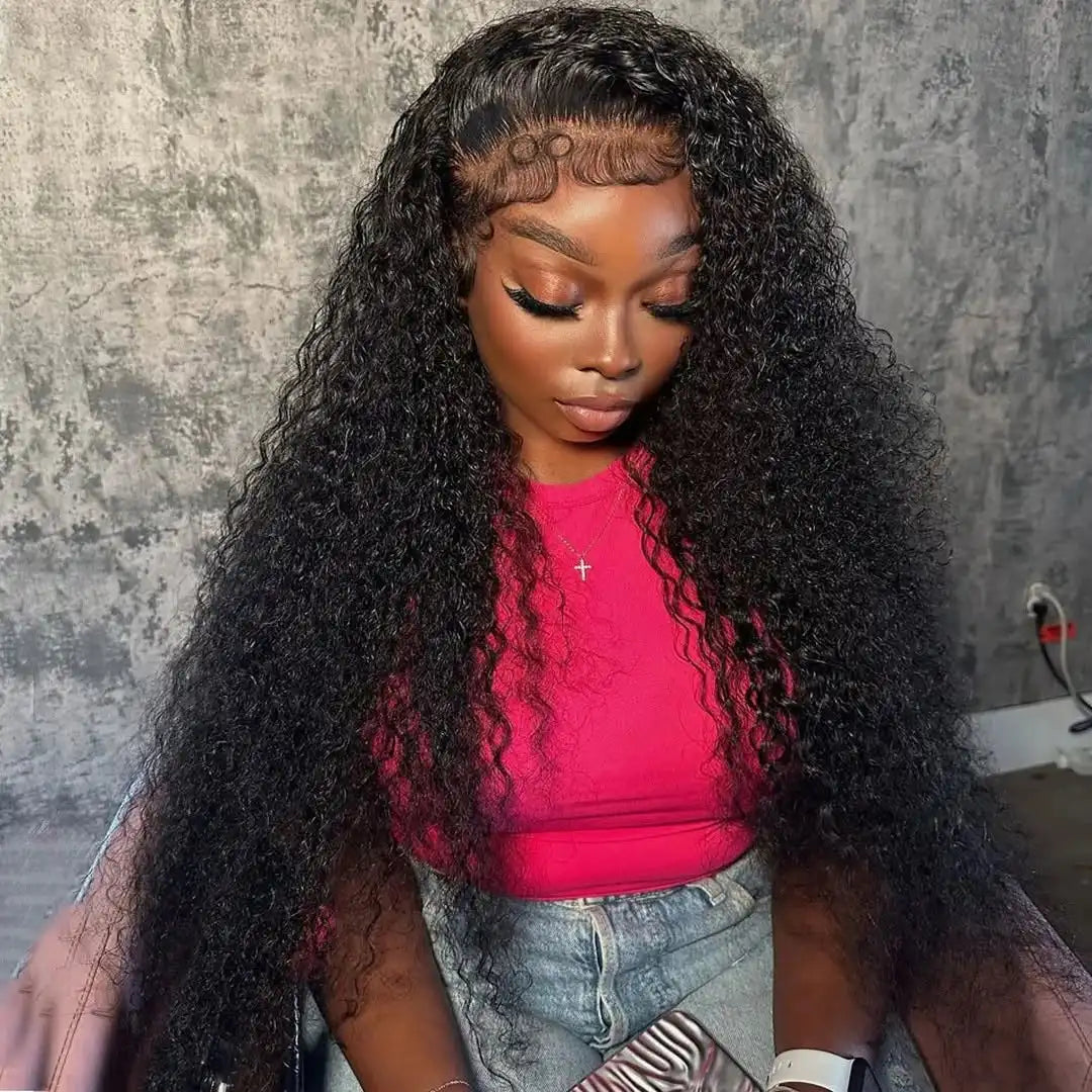 13x6 Deep Wave Lace Front Wig Human Hair for Women Deep Curly Wig Pre Plucked 13X6 HD Lace Frontal Wig Human Hair with Baby Hair
