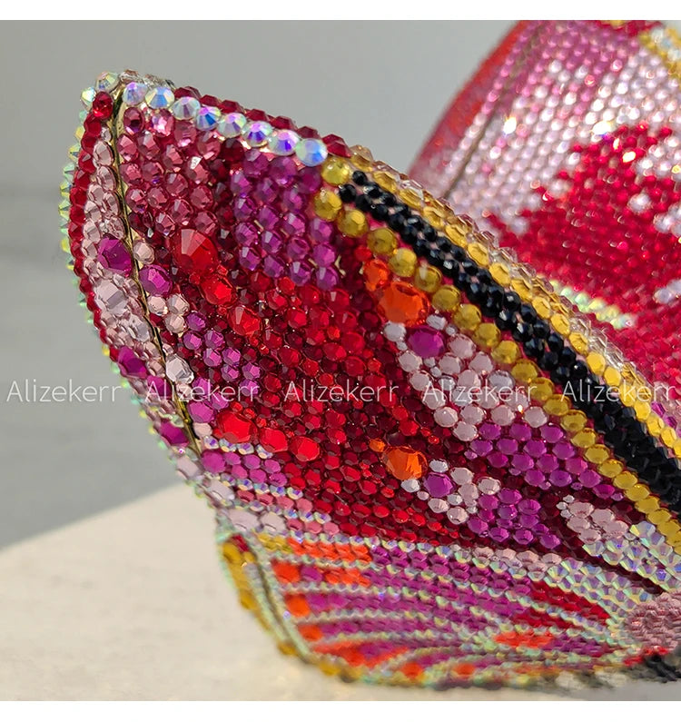 Alizekerr Butterfly Diamond Evening Bags Women 2025 Luxury Designer Gorgeous Rhinestone Clutch Purses And Handbags Wedding Party
