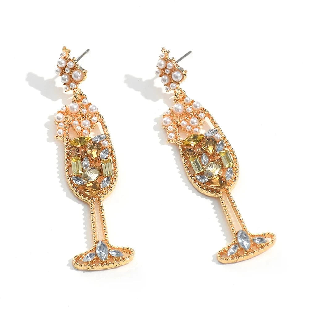 New Design Crystal Pearl Metal Drop Earrings High Quality Fashion Jewelry Accessories For Women Wholesale