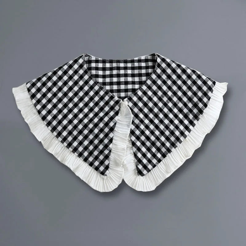 Removable Lace Doll Fake Collar Women Tie Ladies White Shawl Wrap Detachable Embroidered Lapel False Collar Clothes Accessory