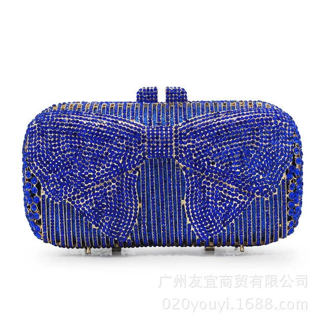 Sparkling Diamond Bow Clutch Evening Bag for Women