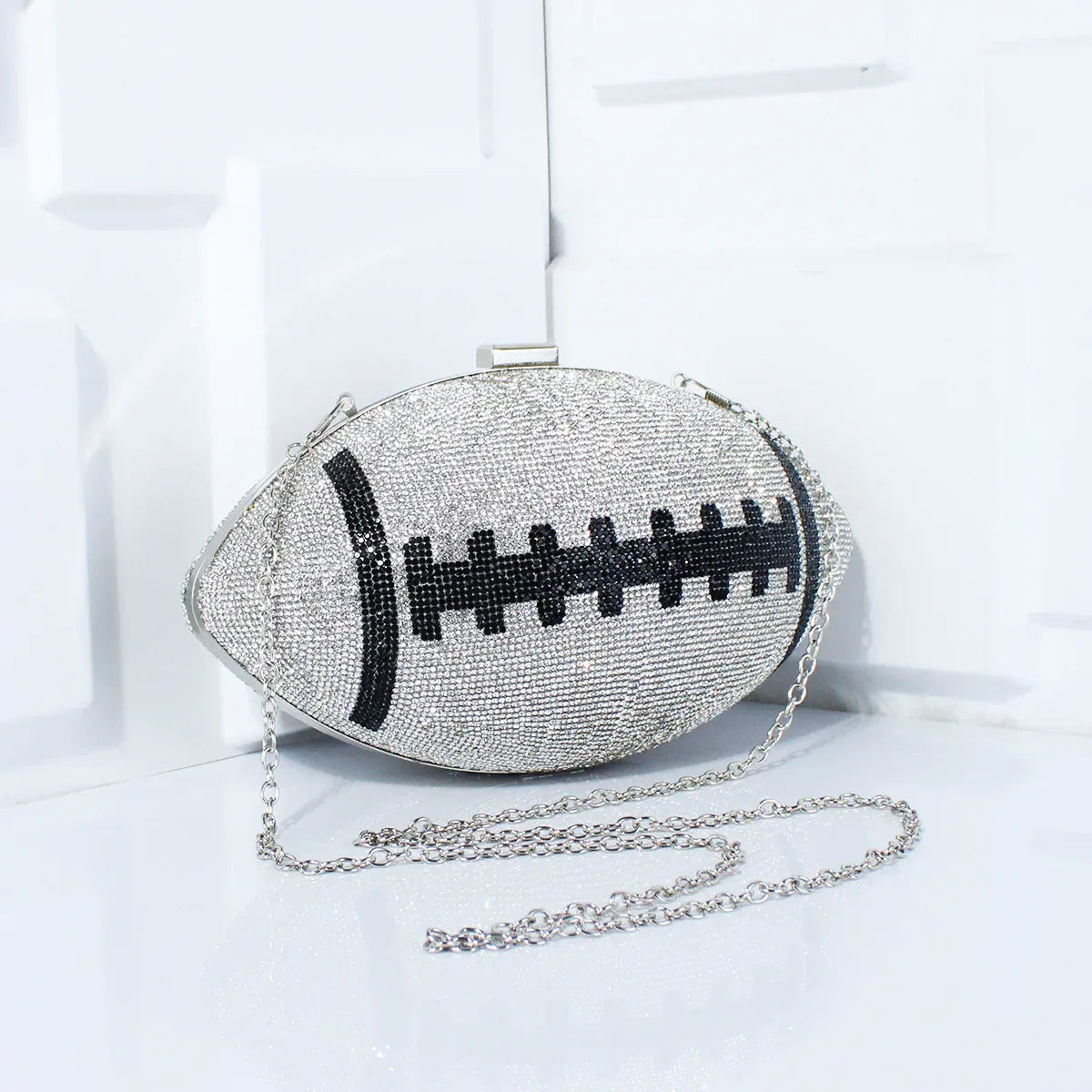 Sequined Football Clutch