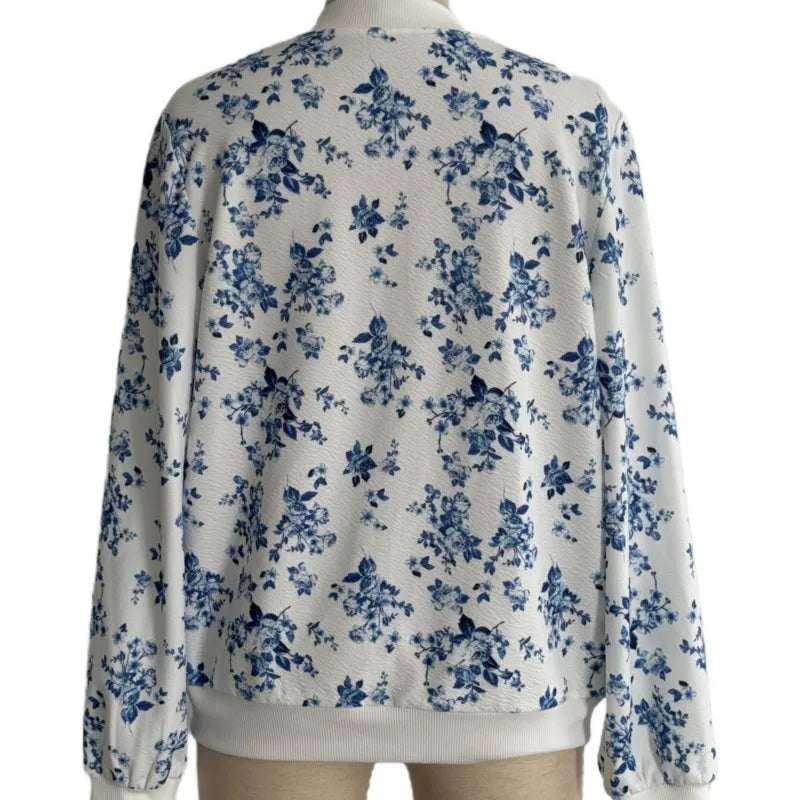 Women's Leopard Stand-Up Collar Long Sleeve Zipper Cardigan Coat Jackets Autumn Ladies Casual Loose Outwear Outcoat Size