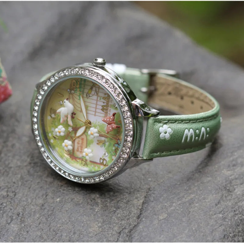 M:N: Brand Fashion Watch Ladies Luxury Hand-made 3D Bird Girl Gift Quartz Wristwatches Waterproof Luminous for Women Reloj Mujer