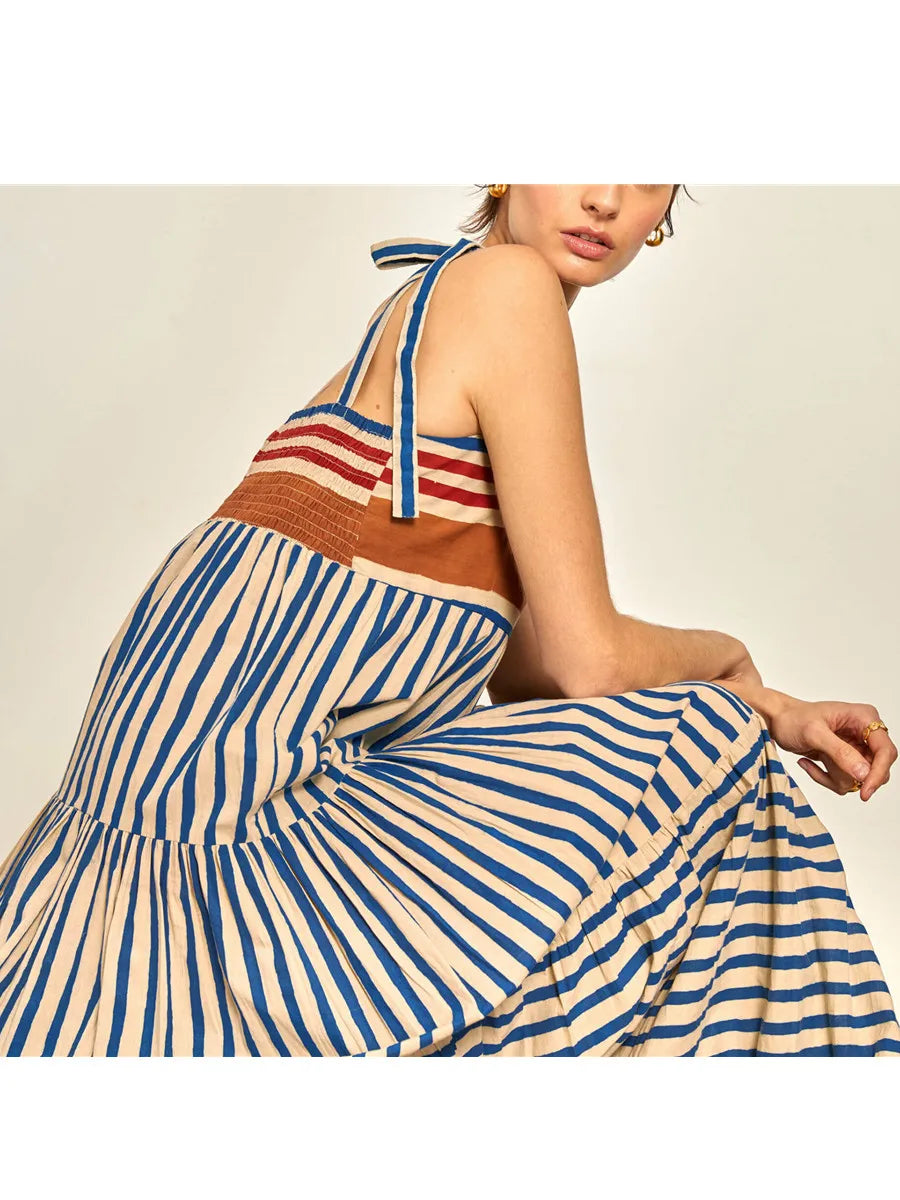 "Elevate Your Summer Wardrobe with Our Stylish Halter Neck Dresses in Blue and Red!"