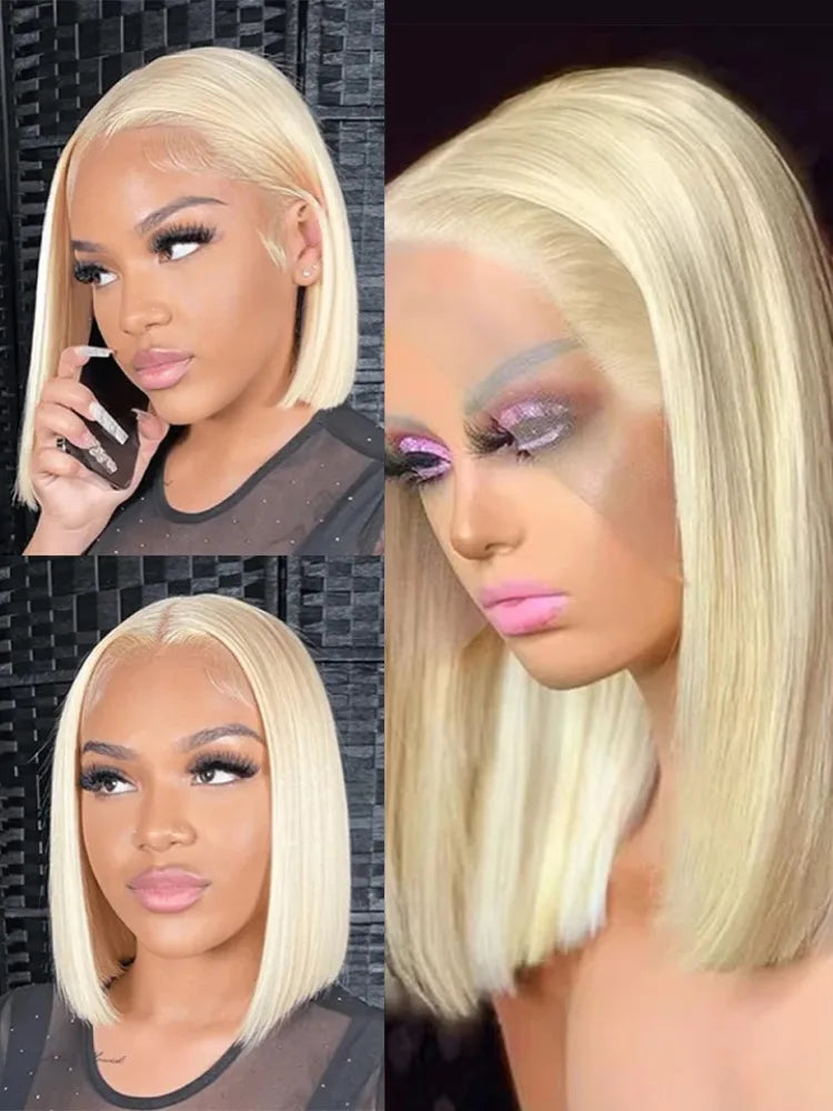13x4 13x6 613 HD Blonde Bob Hair Wig Human Hair Lace Frontal Wig Brazilian Straight Bob Wig Lace Front Human Hair Wigs for Women