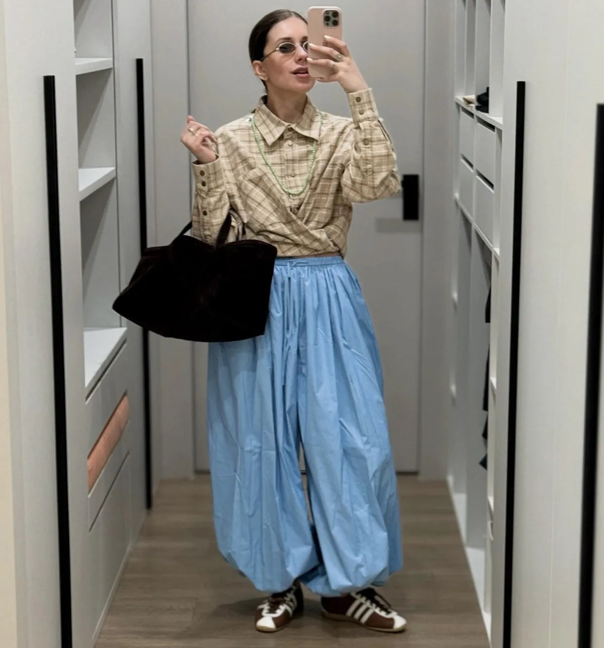 Tossy Summer Fashion Pocket Bloomers Female Trousers Pleated Loose High Waist Patchwork Bandage Streetwear Wide Leg Women Pants