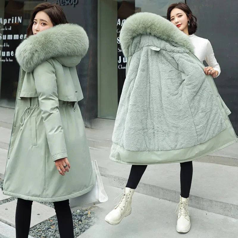 Hooded Fur Collar Parka