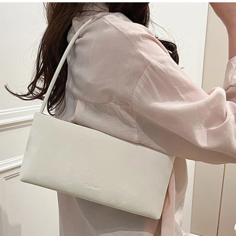 Retro Texture Design Underarm Bag Solid Color Simple Advanced Versatile Ladies Handbag Elegant Fashion Exquisite Shoulder Bag