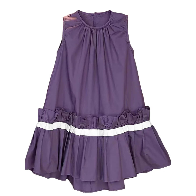 ZANZEA Women Solid Mini Dress Fashion Rufffled Stitching Pleats Vestidos 2024 Summer Sleeveless Tank Robe Casual O-neck Sundress