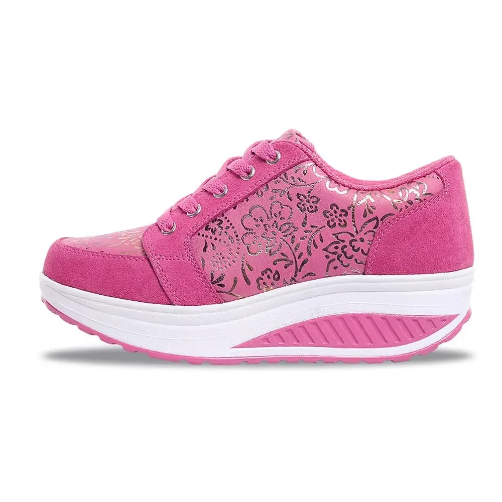 Breathable Wedge Platform Walking Sneakers For Women