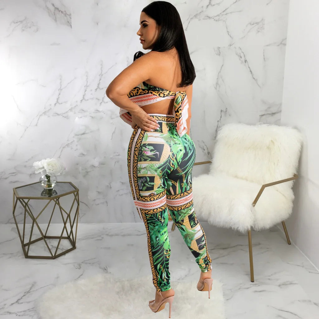 Sexy Fashion Digital Printing Breast Wrap Two-piece Set, Set SMR10971