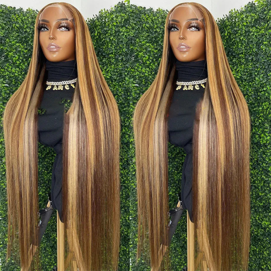 Highlight Wig Human Hair 13x4 13x6 Straight HD Lace Frontal Wig Blonde Ombre Hd Lace Front Human Hair Wgs For Women Colored Hair