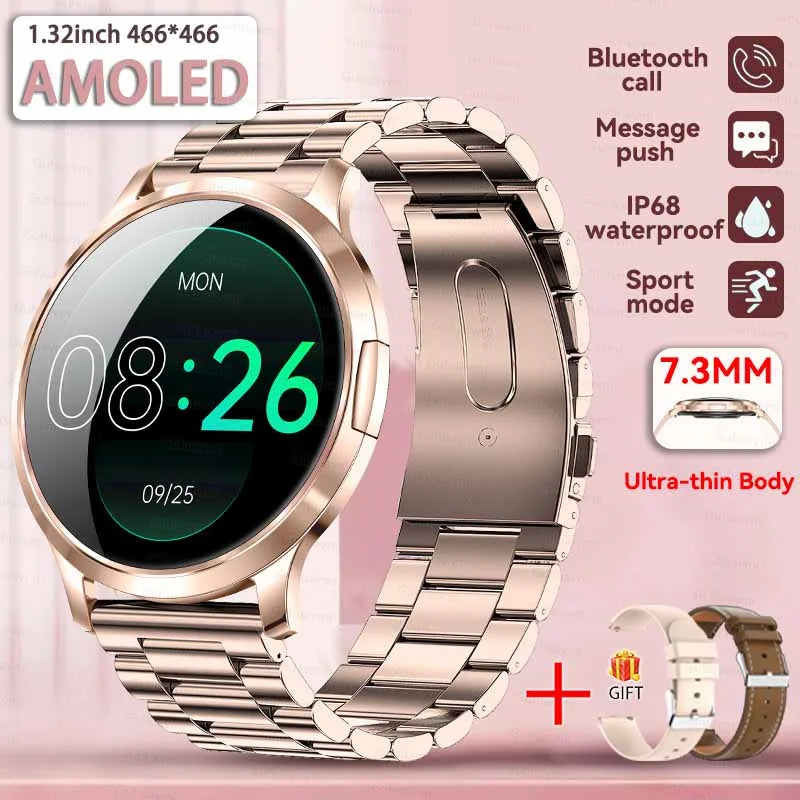 2025 New Smart Watch For Women 1.32"HD AMOLED Screen IP68 Waterproof Heart Rate Women Health Ladies Smartwatches For Android ios