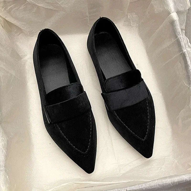 Slip On Casual Suede Pointed Toe Ballet Flats for Women