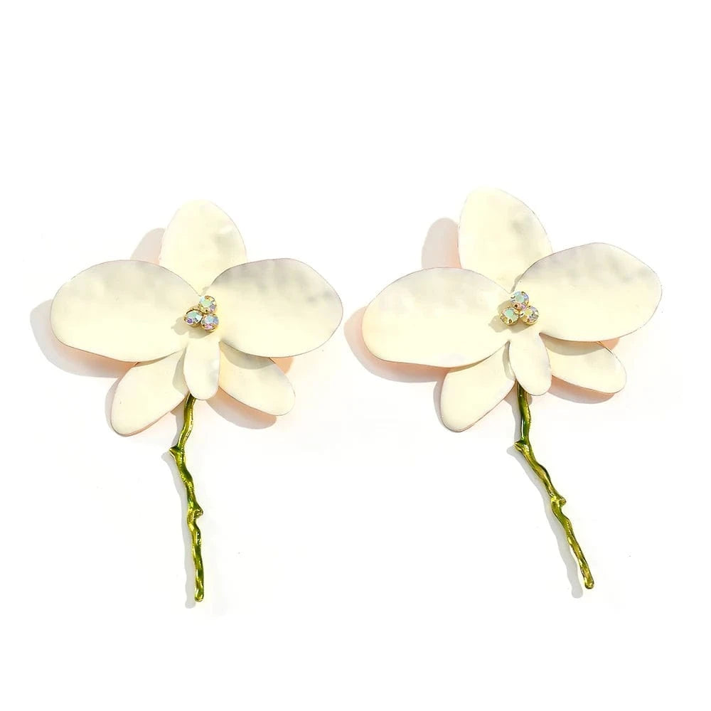 New Arrival Exaggerated Large Red Flower Drop Earrings High-Quality Trendy Long Earrings For Women Statement Jewelry Accessories