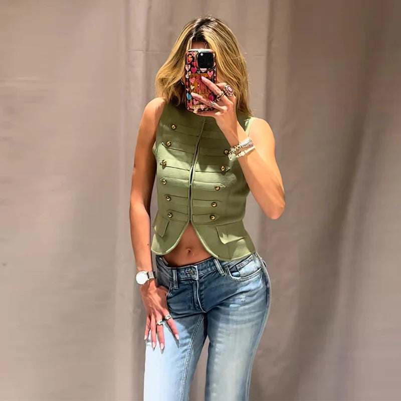Comfortable Knitted O Neck Sleeveless Vest For Women