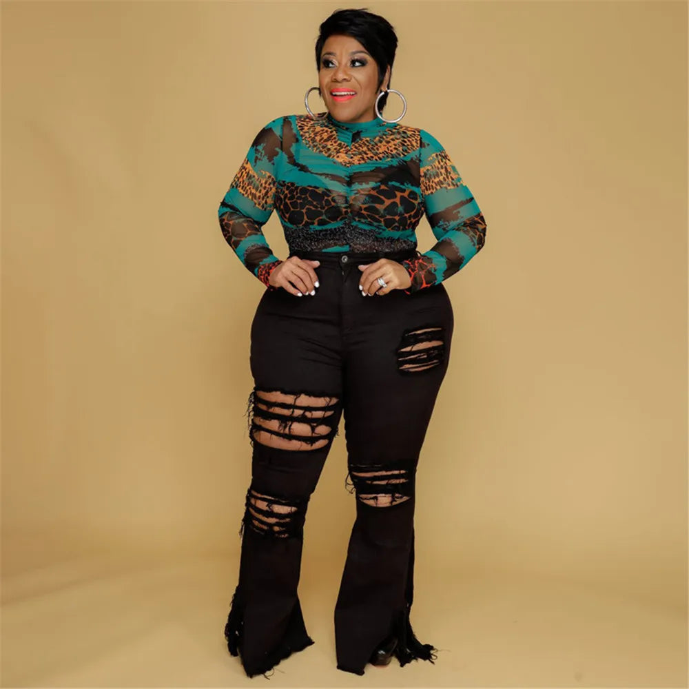 Wmstar Plus Size Jeans Women Bodycon Stretch Solid Pockets High Waist Fashion Denim Flared Pants 2022 Wholesale Dropshipping
