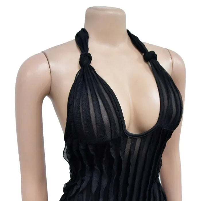 Elegant Jumpsuit for Women Streetwear Fashion Solid Backless Deep V-neck Sleeveless Conjoined Body Pants Y2k Summer 2025 New