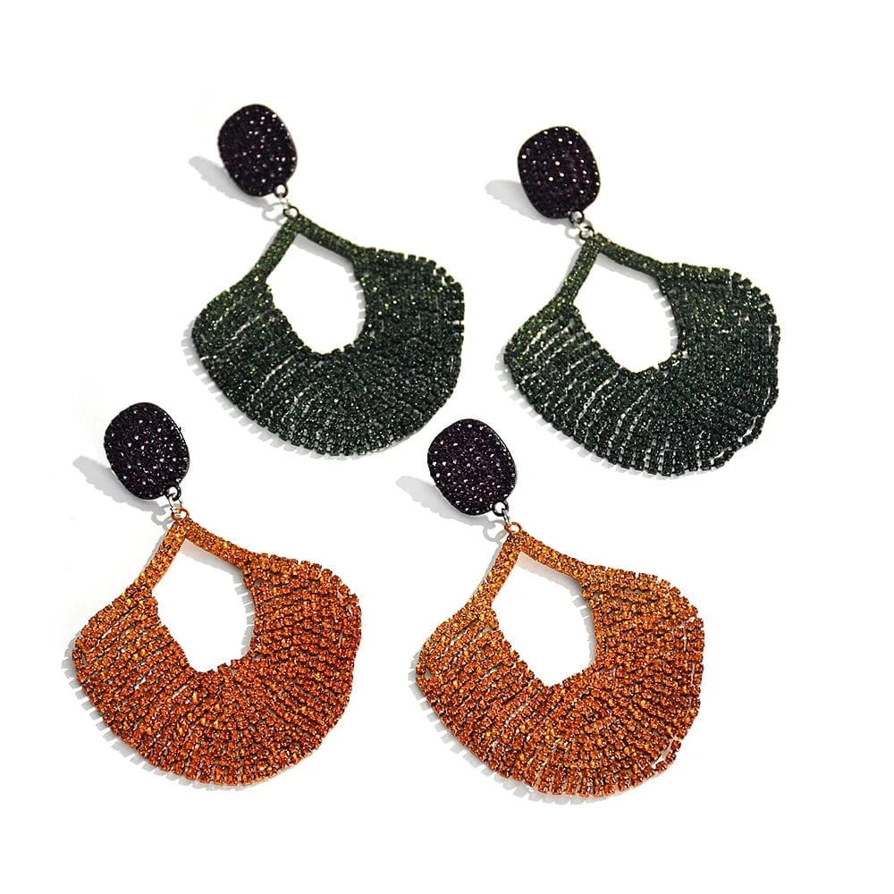 New Exaggerated Luxury Crystal Accessories For Women Long Tassel Rhinestone Drop Earrings Girls Wedding Jewelry Wholesale