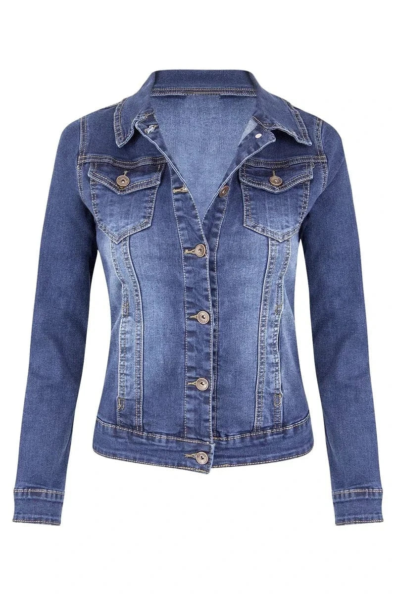 2024 New Short Denim Jackets Women autumn Wash Long Sleeve Vintage Casual Jean Jacket Bomber Denim Coat ladies jacket outerwear