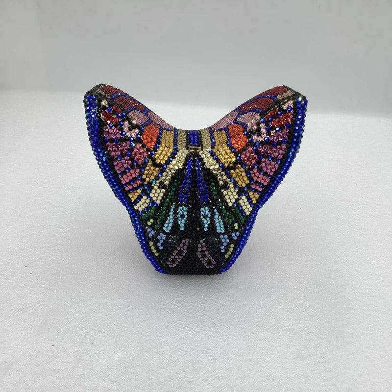 XIYUAN Butterfly Shaped Crystal Evening Bags Women Luxury Sparkling Rhinestone Clutch Purse Wedding Party Bridal Handbag Diamond