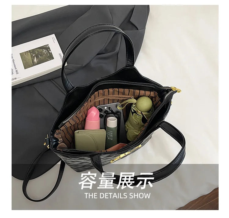 2025 Spring New Style Large Women's Bags, Letter-patterned Large-capacity Tote Bags, Underarm Bags, Fashionable and Versatile