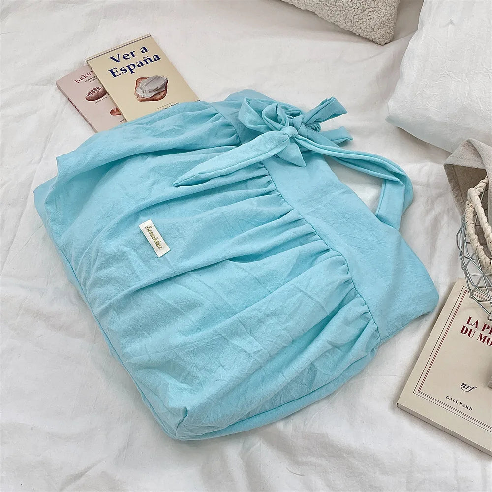 Casual Large Capacity Belted Canvas Tote Bag for Women