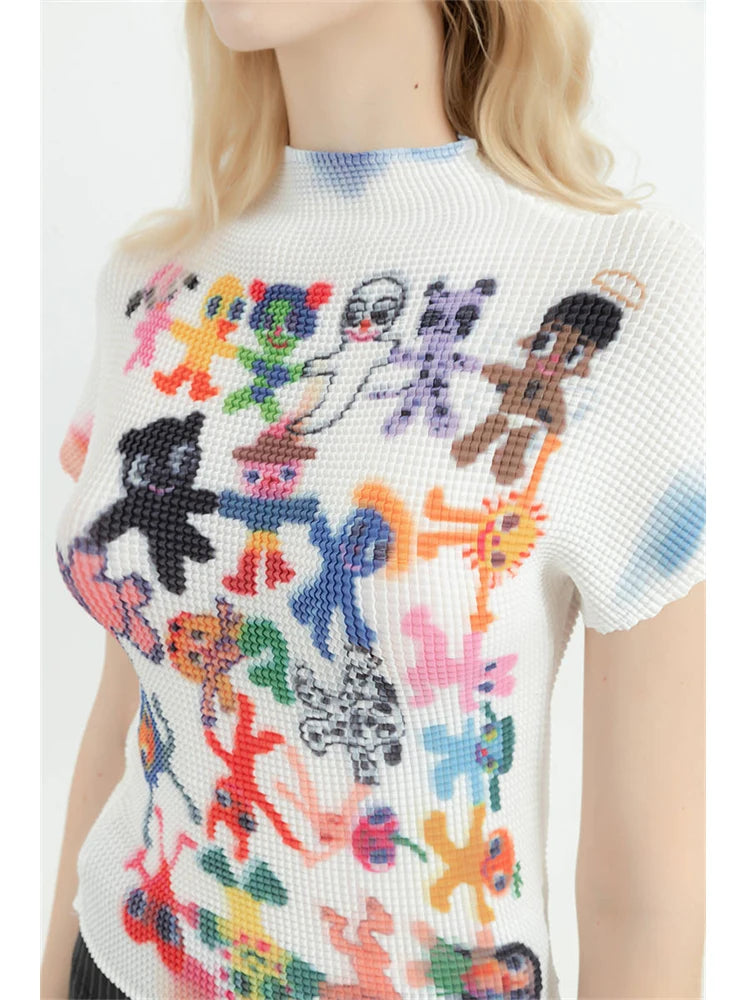 Women's T-shirt Harajuku Korean Y2k Graphic Print Short Sleeve Tee Top Clothes Fashion Vintage Streetwear O-Neck T-shirts Summer