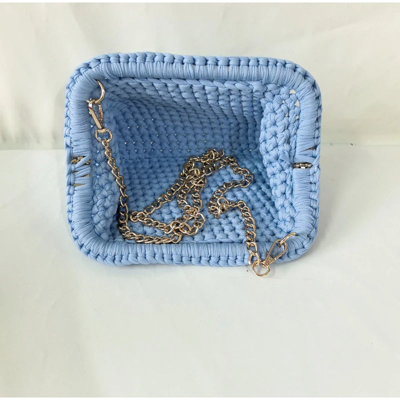 Fashion High-end Clutch Bag Hand-crocheted Clip Bag Simple Versatile Chain Cloud Bag New Leisure Travel Women's Underarm Bag