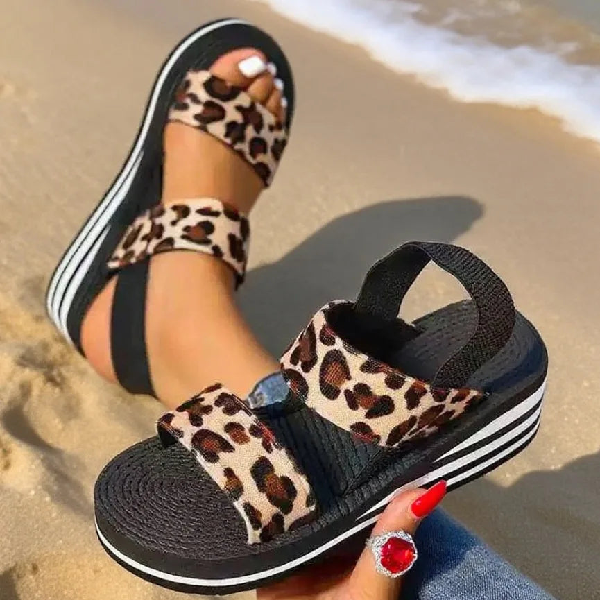 Thick Bottom Slingback Wedge Sandals