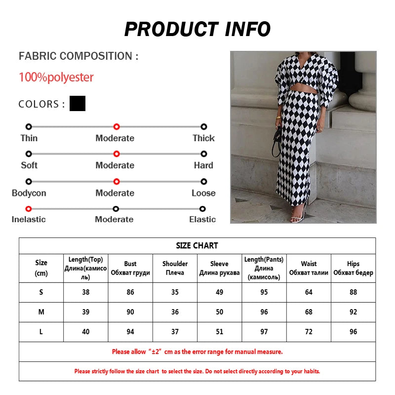 Oymimi Elegant White Print 2 Piece Sets Women Outfit Fashion V-Neck Button Three Quarter Sleeve Crop Shirt + Straight Skirts Set