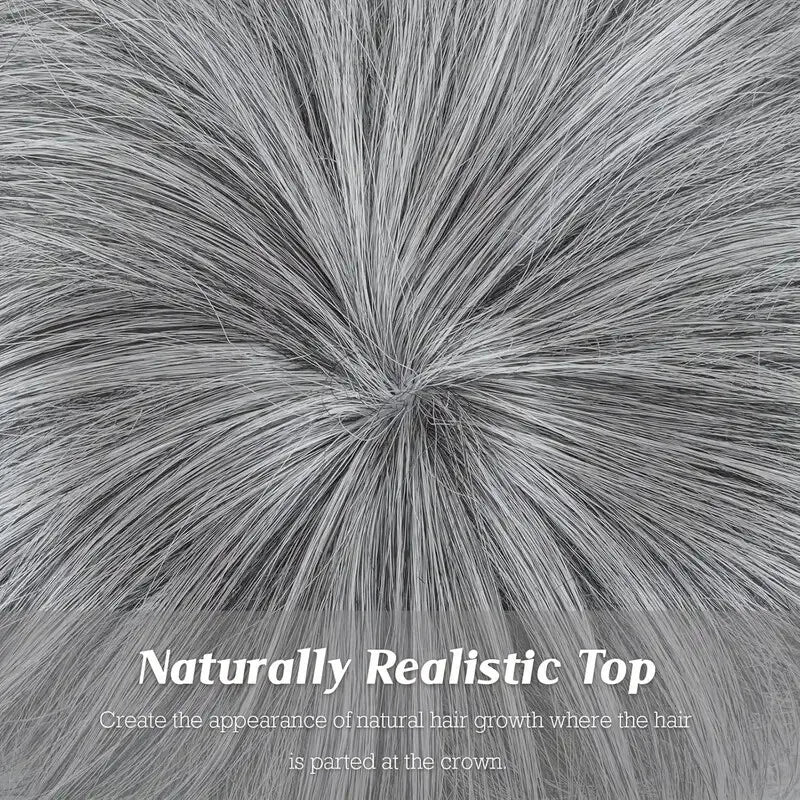 Grey Short Pixie Cut Wig Human Hair Short Layered Pixie Wig For Women 6 Inch Straight Grey Full Machine Made Human hair Wig
