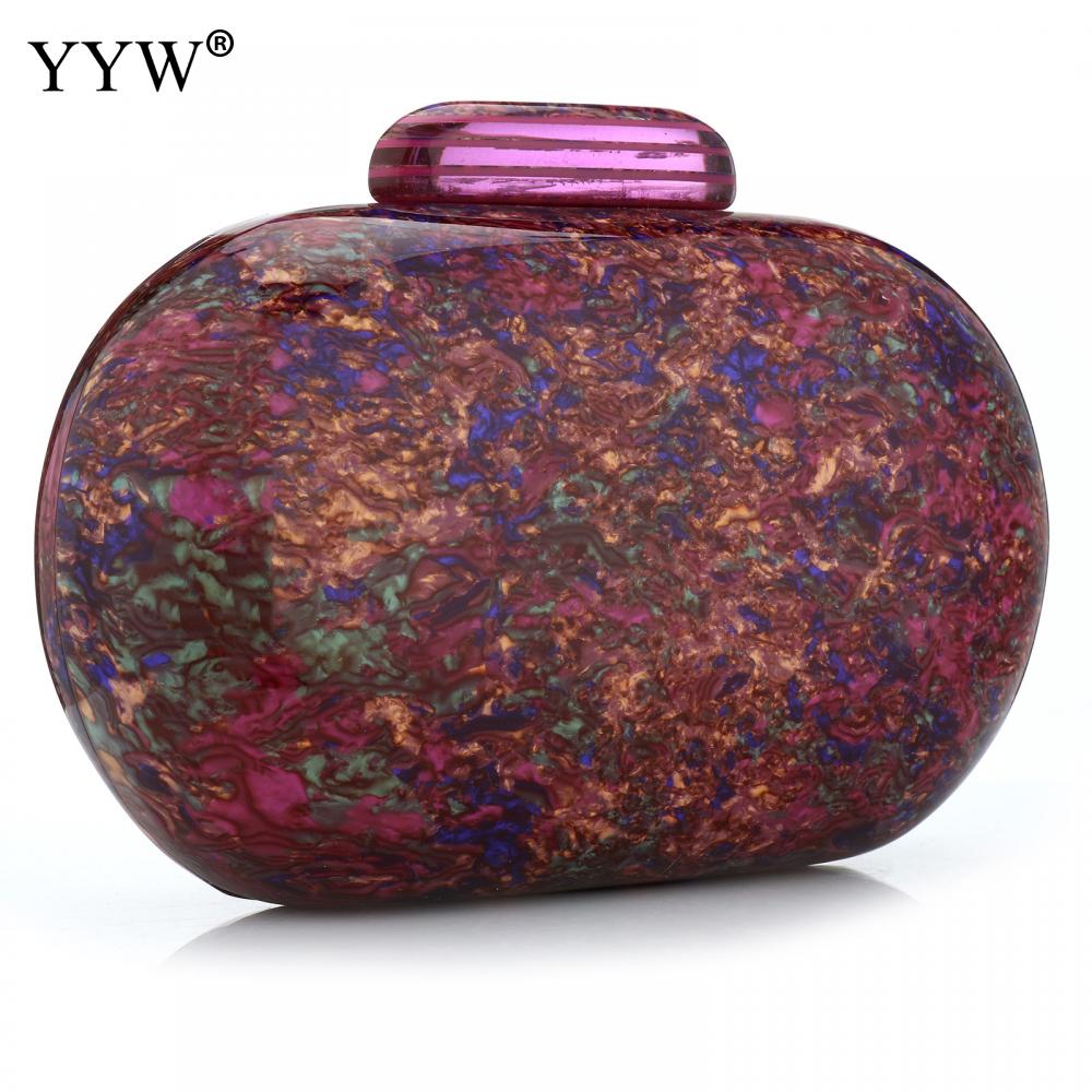 YYW Design Shell Acrylic Clutch Purse Women Marble Bag Luxury Elegant Lady Evening Bag Roud Cute Purple Handbag Shoulder Bags