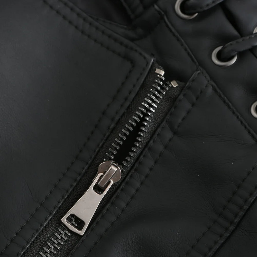 Spring Autumn Leather Jacket Women Slim Fit Motor Biker PU Leather Short Coat Stand Collar Ladies Zipper Outerwear 2024 New