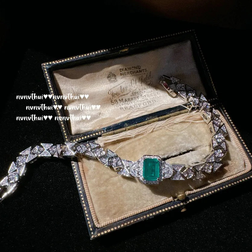 Vintage Geometric Tourmaline Jewelry Set for Women