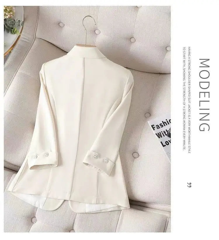 New 2025 Summer Women Blazers Coat Thin Suit Jacket for Women Short Slim Seven Point Suit, Single-layer