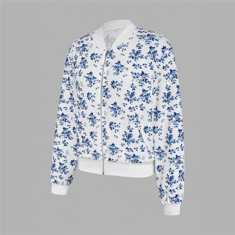 Women's Leopard Stand-Up Collar Long Sleeve Zipper Cardigan Coat Jackets Autumn Ladies Casual Loose Outwear Outcoat Size