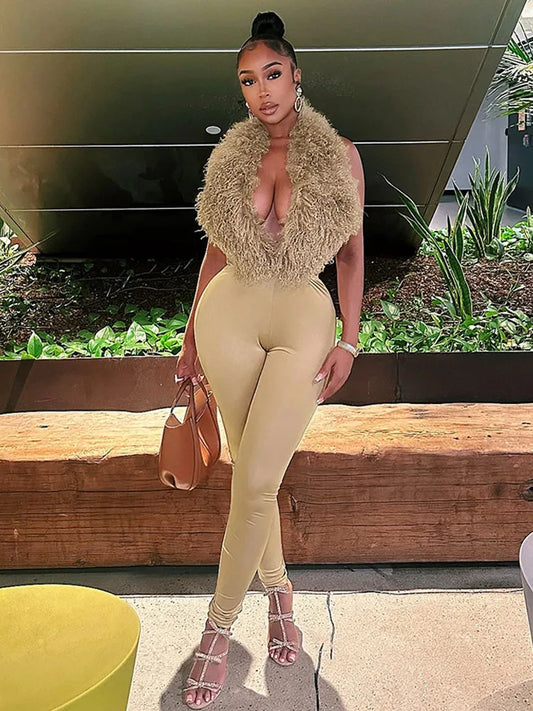 Weird Puss sexy 2 Piece Set Women Tracksuit hipster Halter Backless furry Tank Tops+leggings matching Sexy Streetwear Outfits