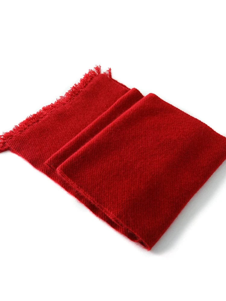 New Chic Women 100% Cashmere Scarf Autumn Winter Cashmere Knitted Tassel Long Shawls Row Style Basic Soft Warm Scarf Luxury Tops