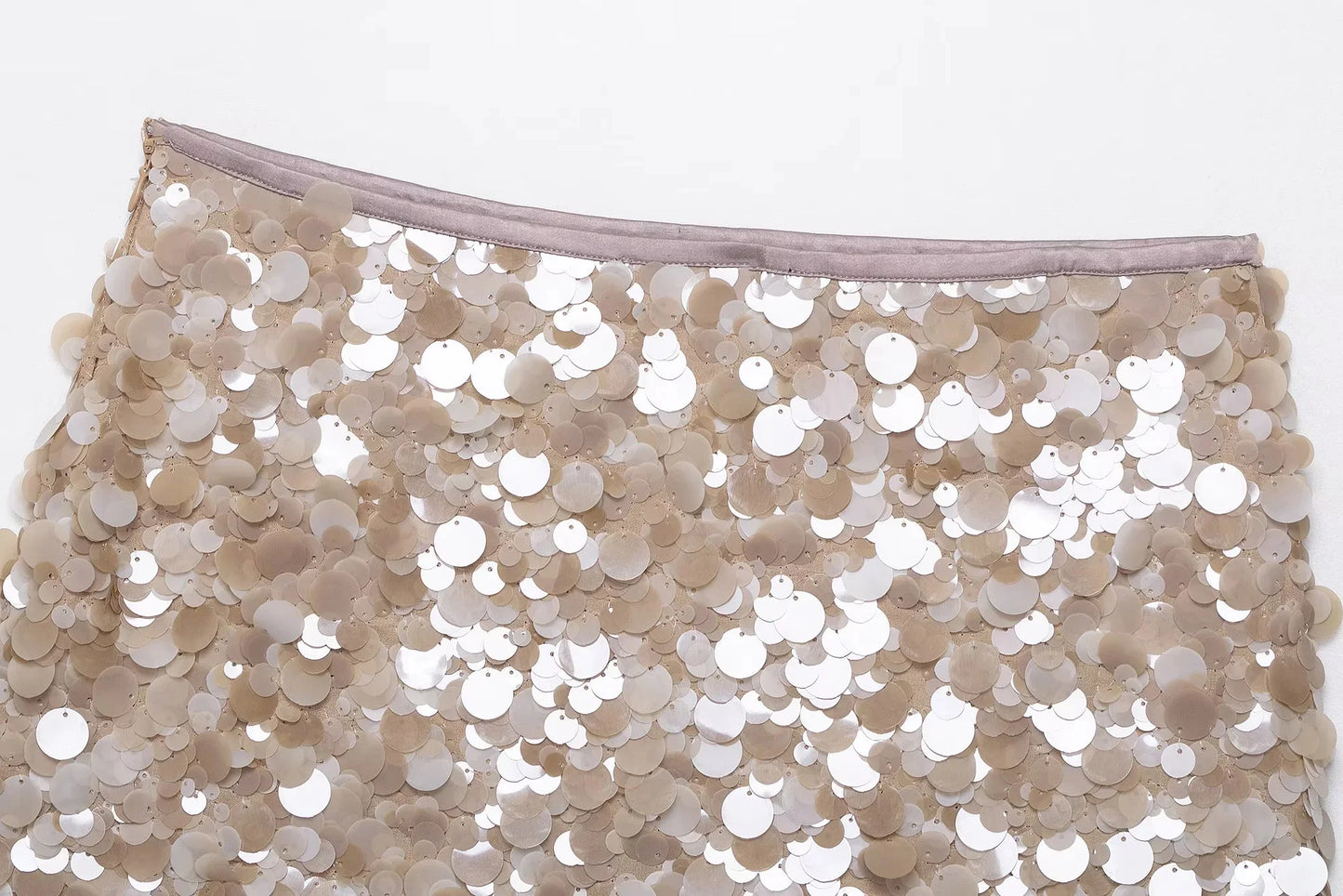 TRAFZA 2025 Spring Summer Sexy Butter Yellow Women Skirts Fashion Streetwear Beading Solid Straight Chic Ladies Mini Skirts