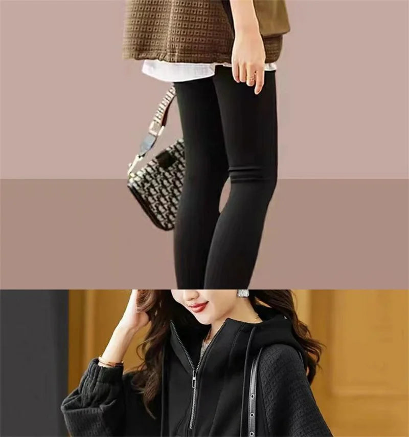 Sweatershirt Japanese Cotton Jacket Women's Autumn And winter New Female Coat Hooded Long-Sleeved Coat Coffee Black Shirt Plus