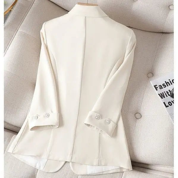 New 2025 Summer Women Blazers Coat Thin Suit Jacket for Women Short Slim Seven Point Suit, Single-layer
