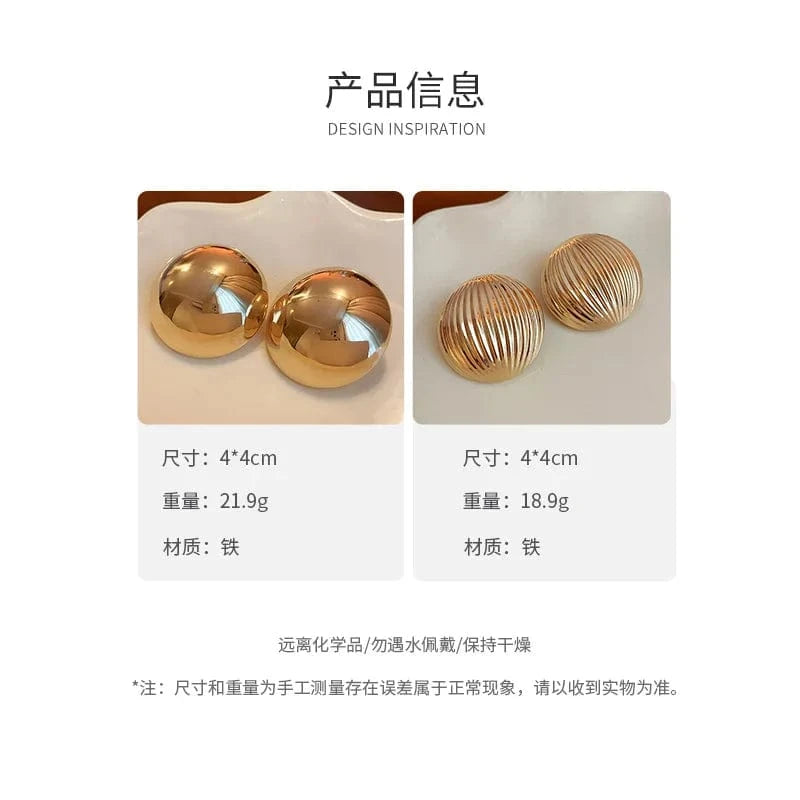 Metal Round Earrings Exaggerated Fashionable Style Geometric Jewelry Wholesale Girl