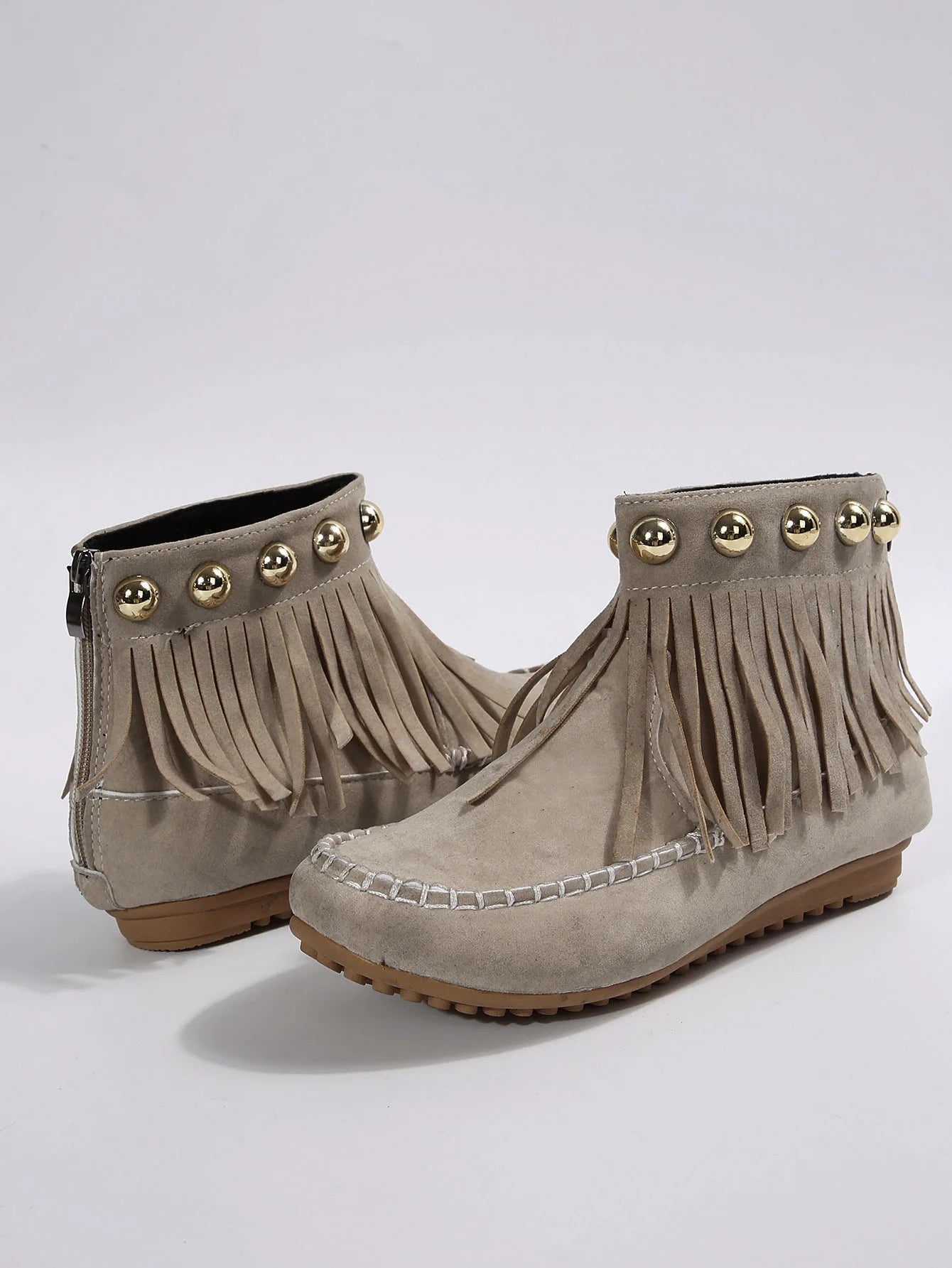 Women Boots Winter New Vintage Fringe Ankle Boots Women Side Zipper Casual Shoes Round Toe Ladies Snow Boots Zapatos De Mujer