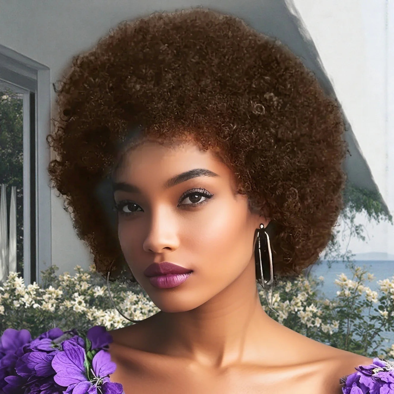 Afro Kinky Curly Wig for Women Brazilian Remy Human Hair Full Machine Made wig