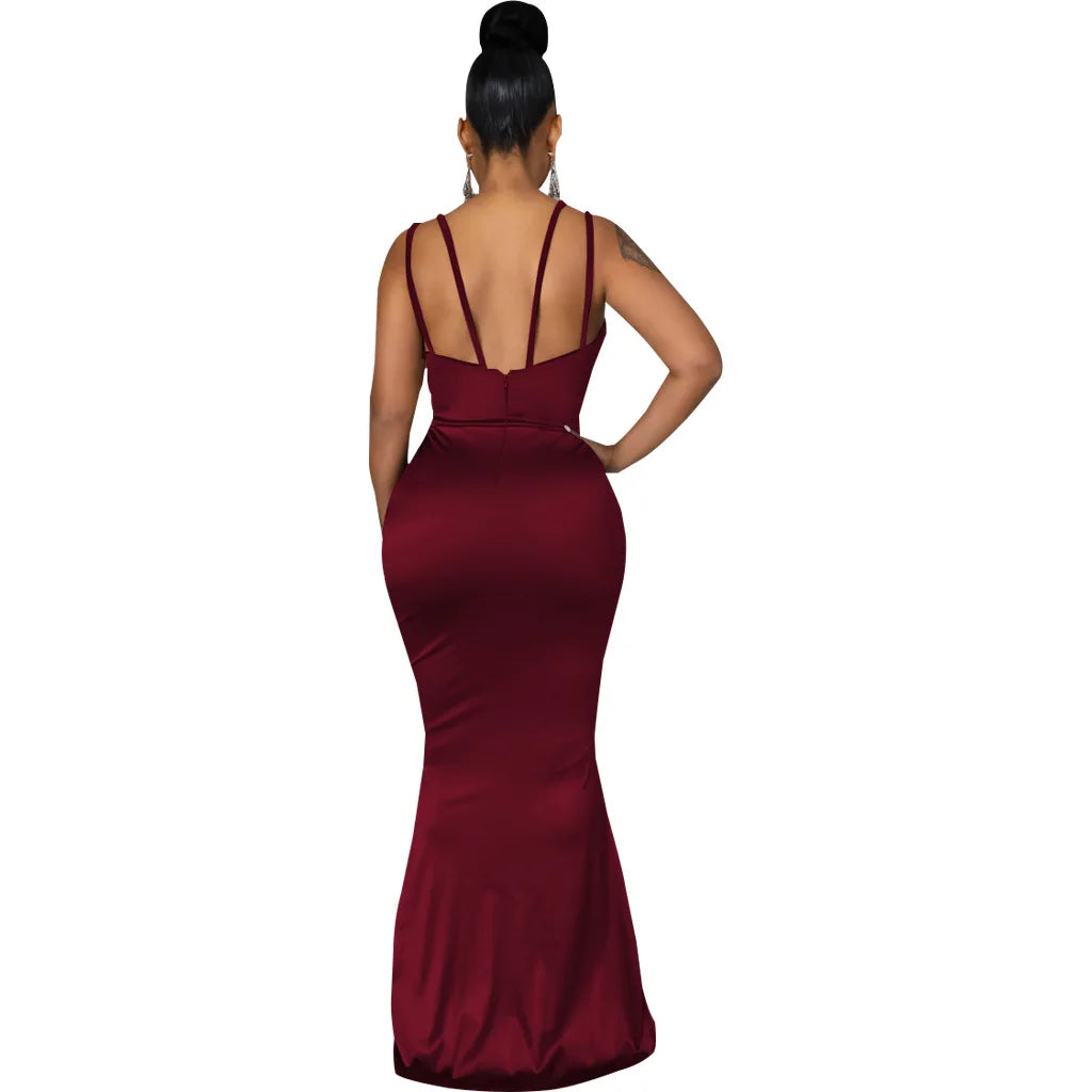 Sexy Fashion Deep V-Neck Dress Women's Dress JX5604