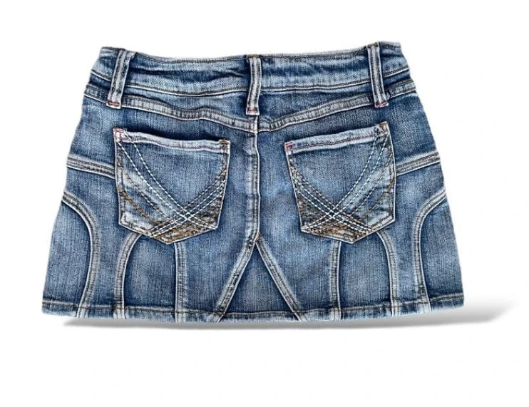 Fashion Women Hot Girl Irregular Denim Short Skirt Vintage American Streetwear Sexy A-line Gothic Mini Denim Skirts Y2k Clothes