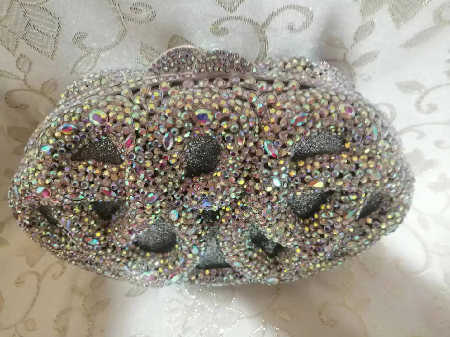 Lady Hot pink/Green/Silver Rhinestone Bags Luxury Fashion Female Diamond Crystal Clutch Elegant Gold Metal Wedding Dinner Purses