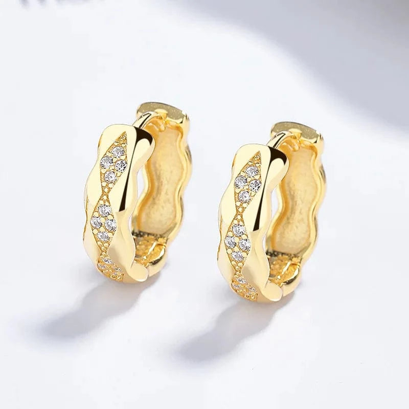 A-71-17 gold wholesale silver 925 earring women real 925 sterling silver charms small zircon silver hoop huggie earring jewelry women